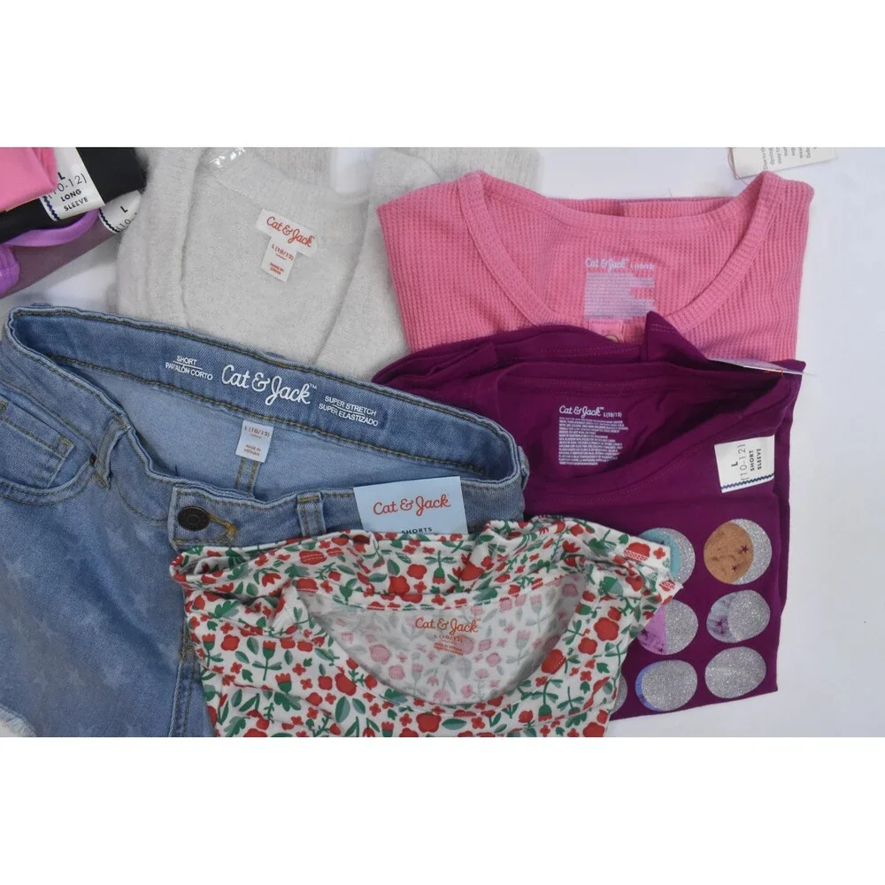 Cat & Jack Buk Lot Of 11 Girls Size 10/12 Mixed Season Tops Bottoms Dresses